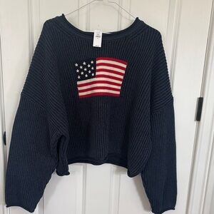 NWT GAP Navy Sweater with American Flag
